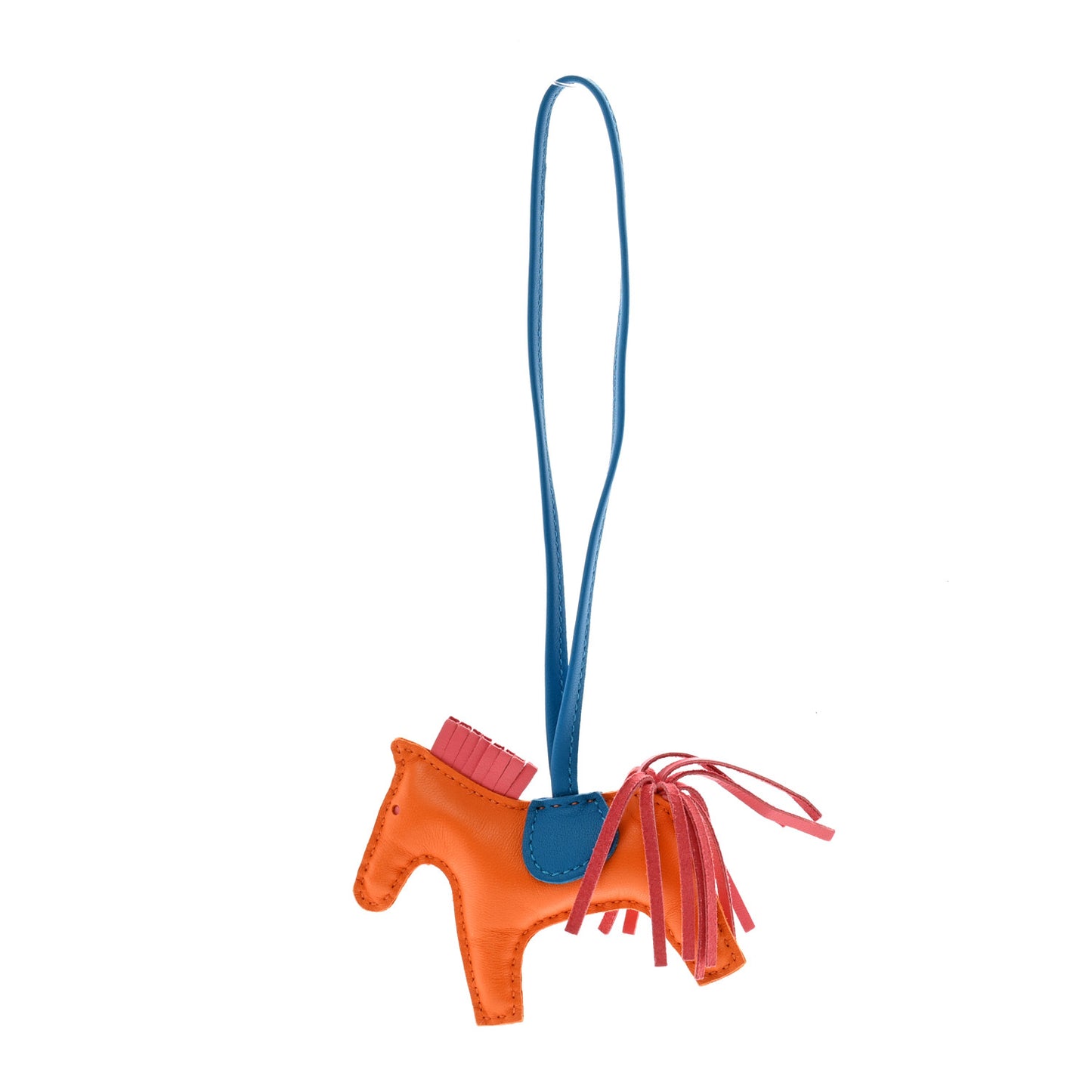 Milo Lambskin Grigri Rodeo Horse Bag Charm PM Orange Bleu Zanzibar Rose Azalee