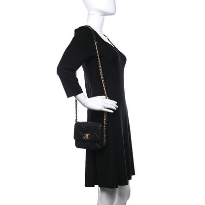 Chanel Lambskin Quilted Mini Side Note Flap Black 2 of 10