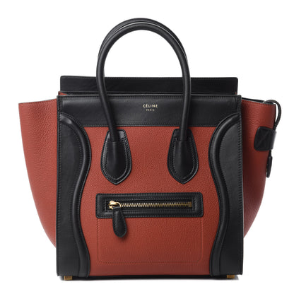 Celine Drummed Calfskin Bi-Color Micro Luggage 1 of 10