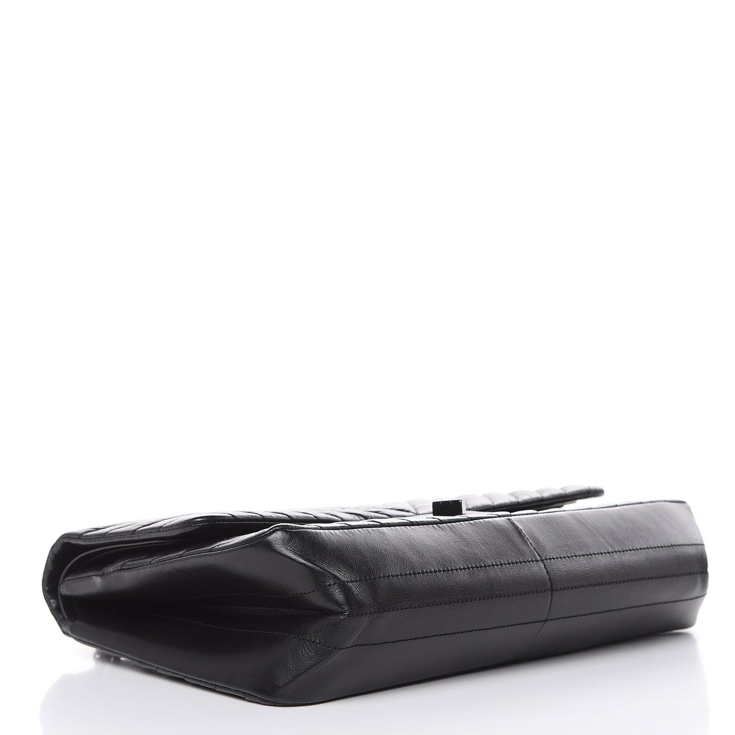 Aged Calfskin Chevron Quilted 2.55 Reissue 227 Flap So Black