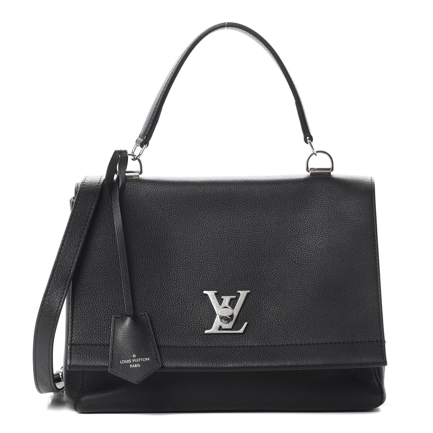 Soft Calfskin Lockme II Top Handle Black