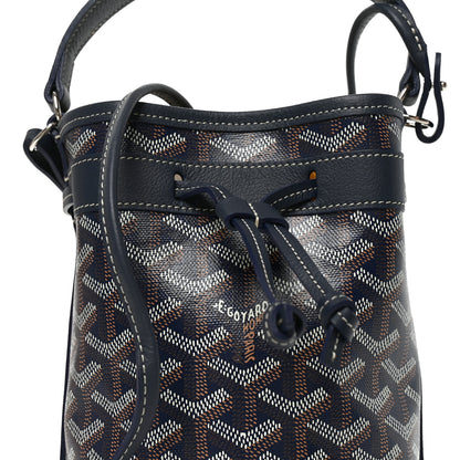 Goyard Goyardine Petit Flot Mini Bucket Bag Navy Blue 8 of 10