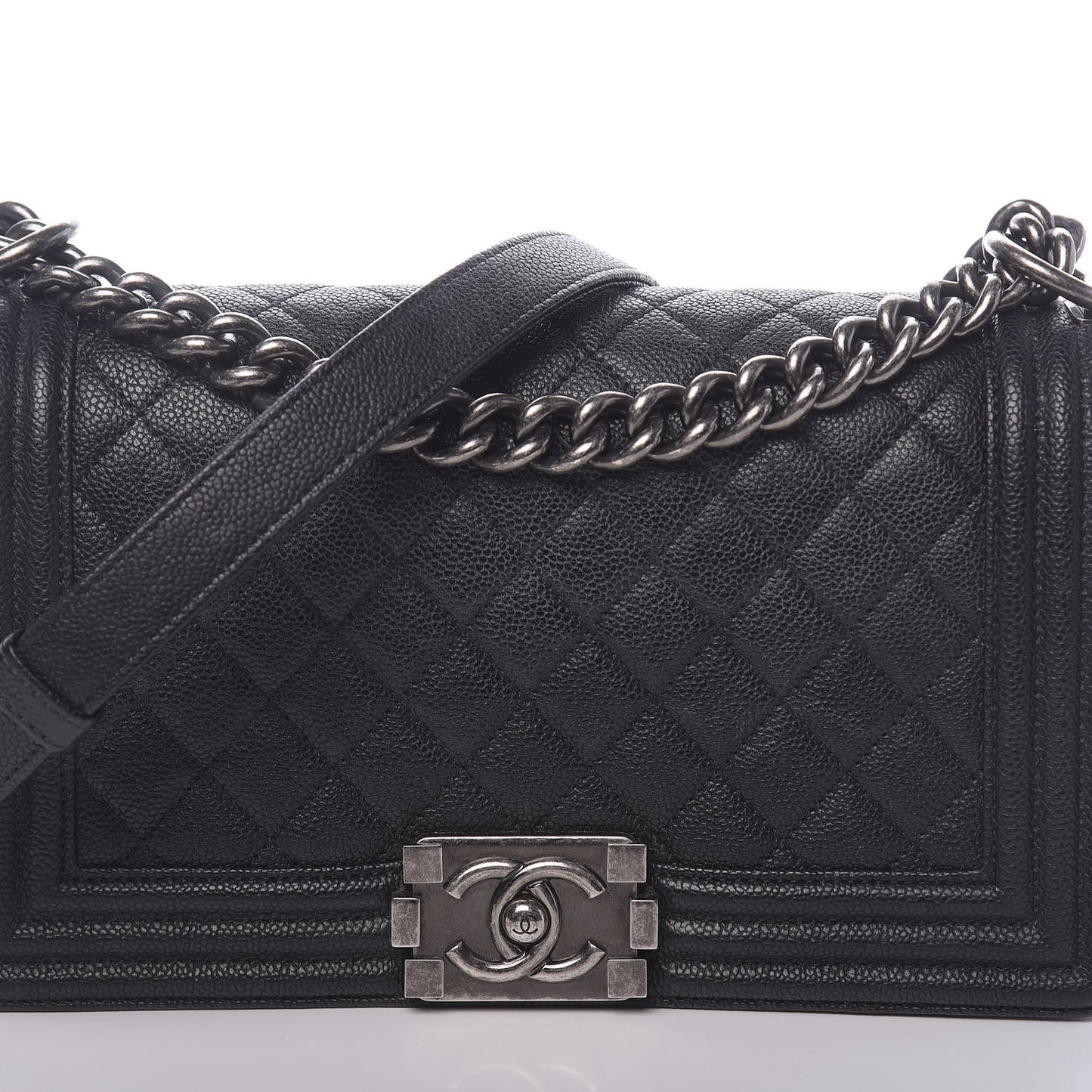 Caviar Quilted Medium Boy Flap Black