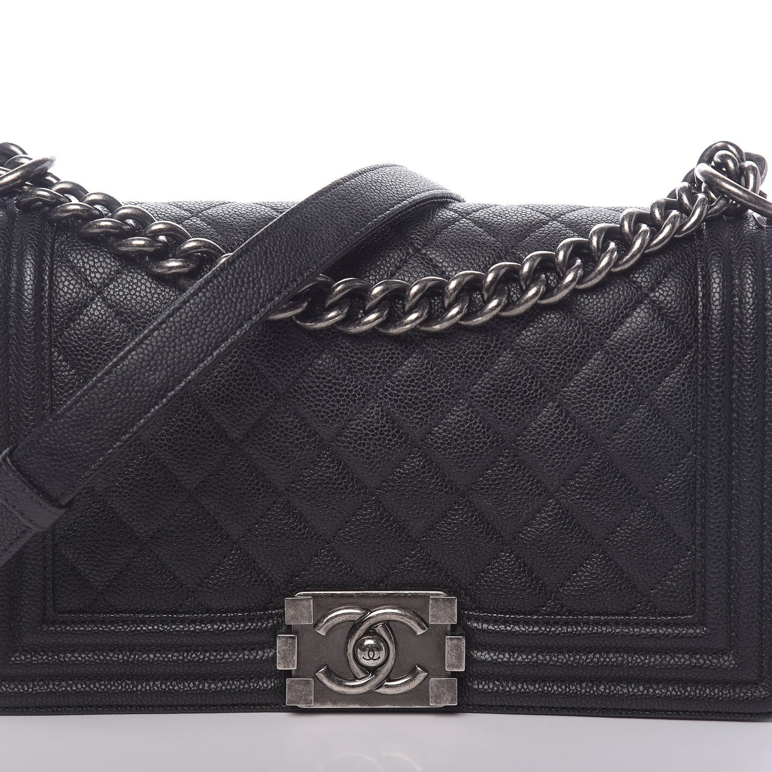 Chanel Caviar Quilted Medium Boy Flap Black 13 of 15