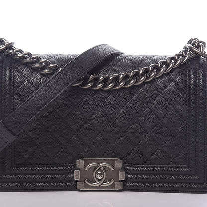 Chanel Caviar Quilted Medium Boy Flap Black 13 of 15