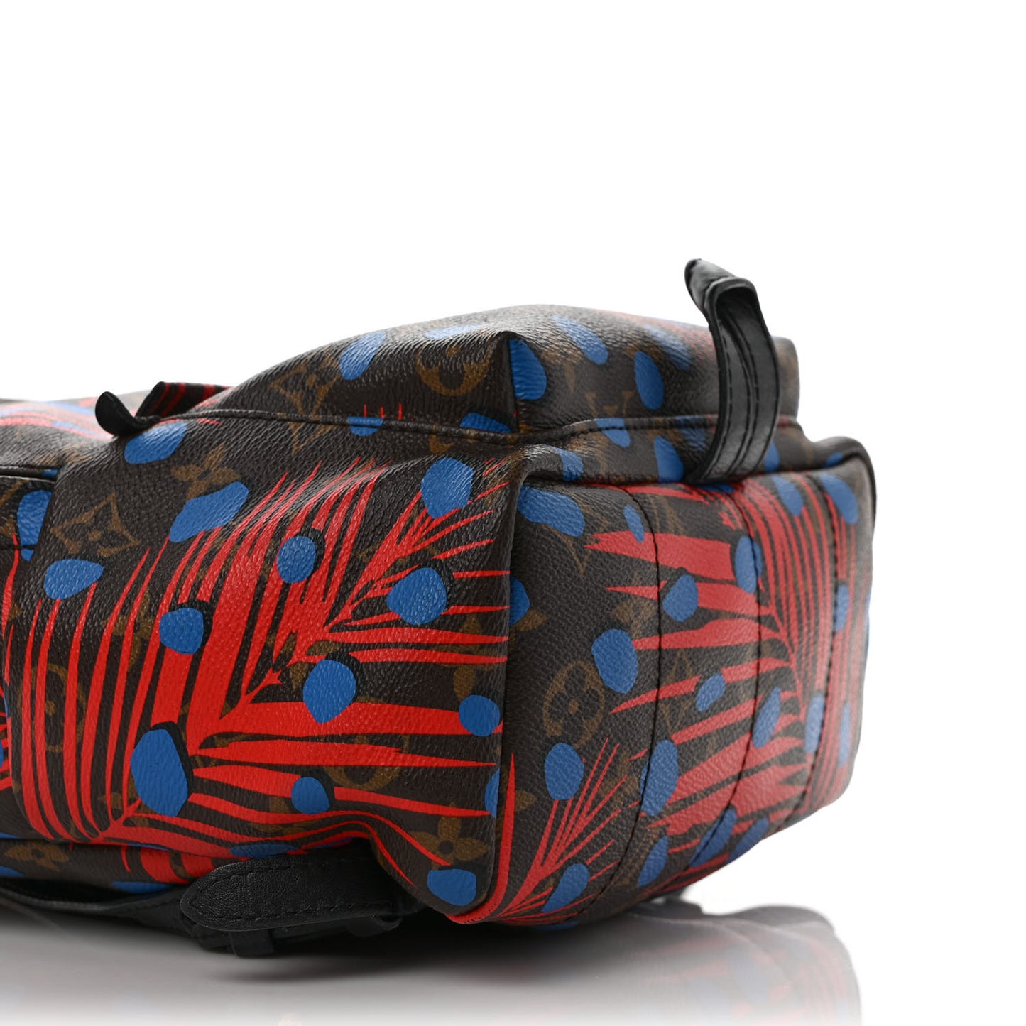 Monogram Jungle Dots Palm Springs Backpack PM Coquelicot Denim