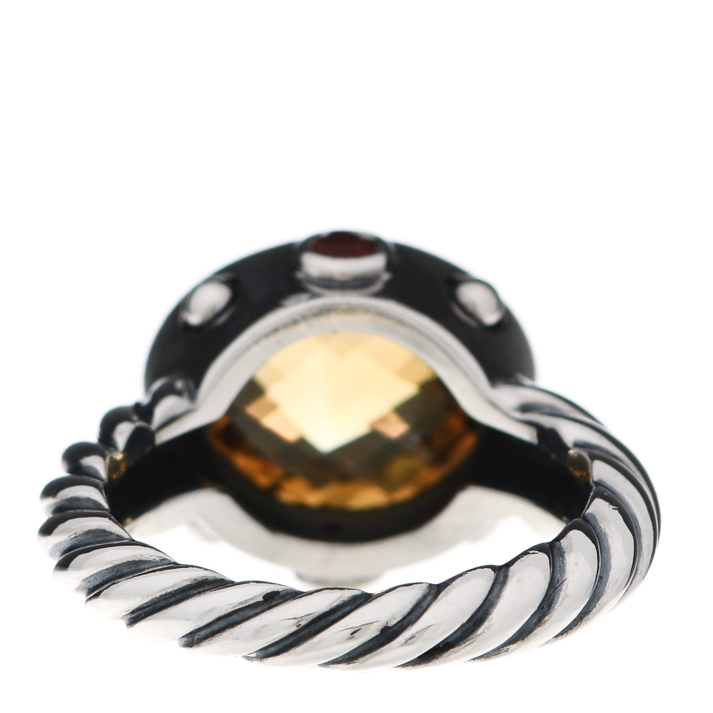 Sterling Citrine Carnelian 11mm Renaissance Ring 52 6