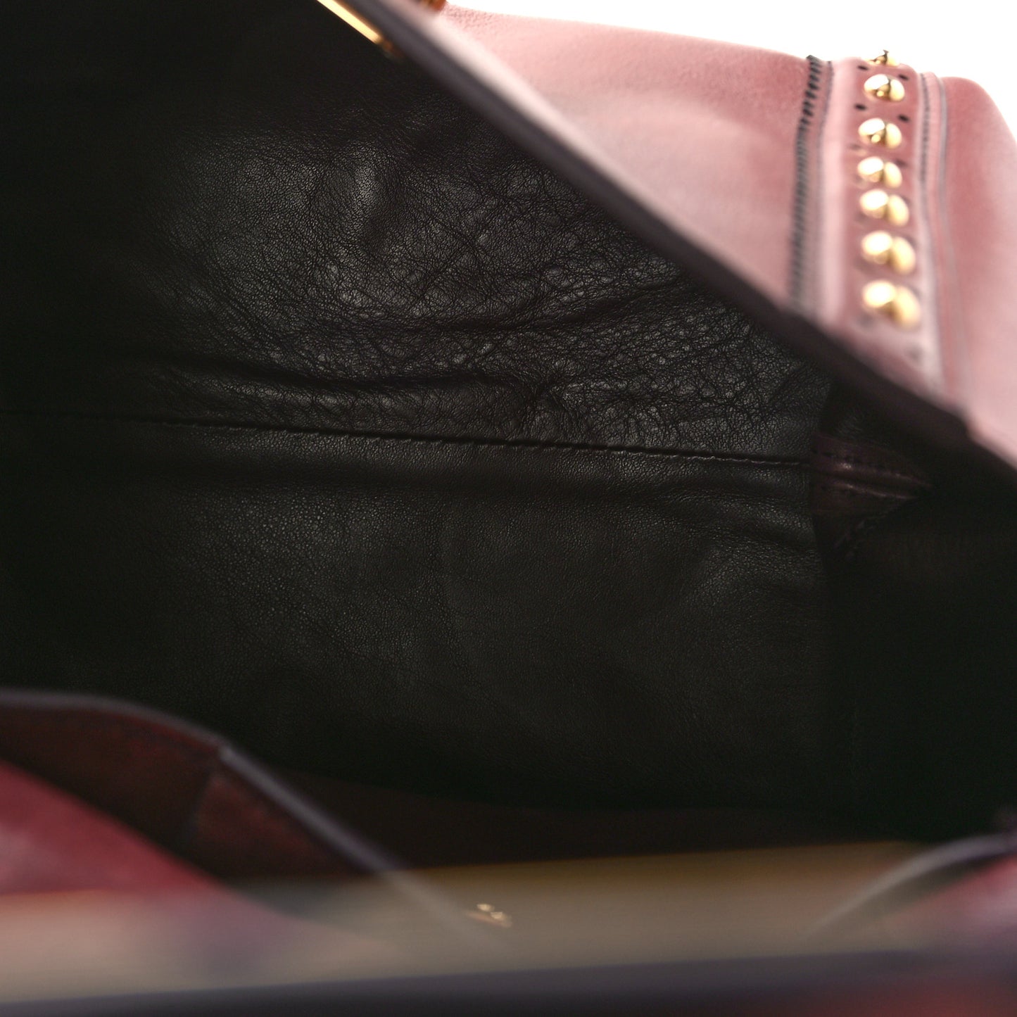 Calfskin Studded Sofia Satchel Burgundy