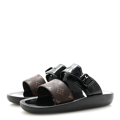 Louis Vuitton Monogram Sunbath Flat Mule Sandals 39 Black 4 of 9