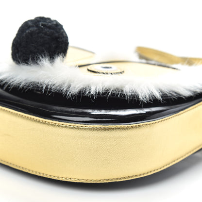 Gucci Metallic Calfskin Kids Fox Crossbody Bag Black Gold 9 of 11