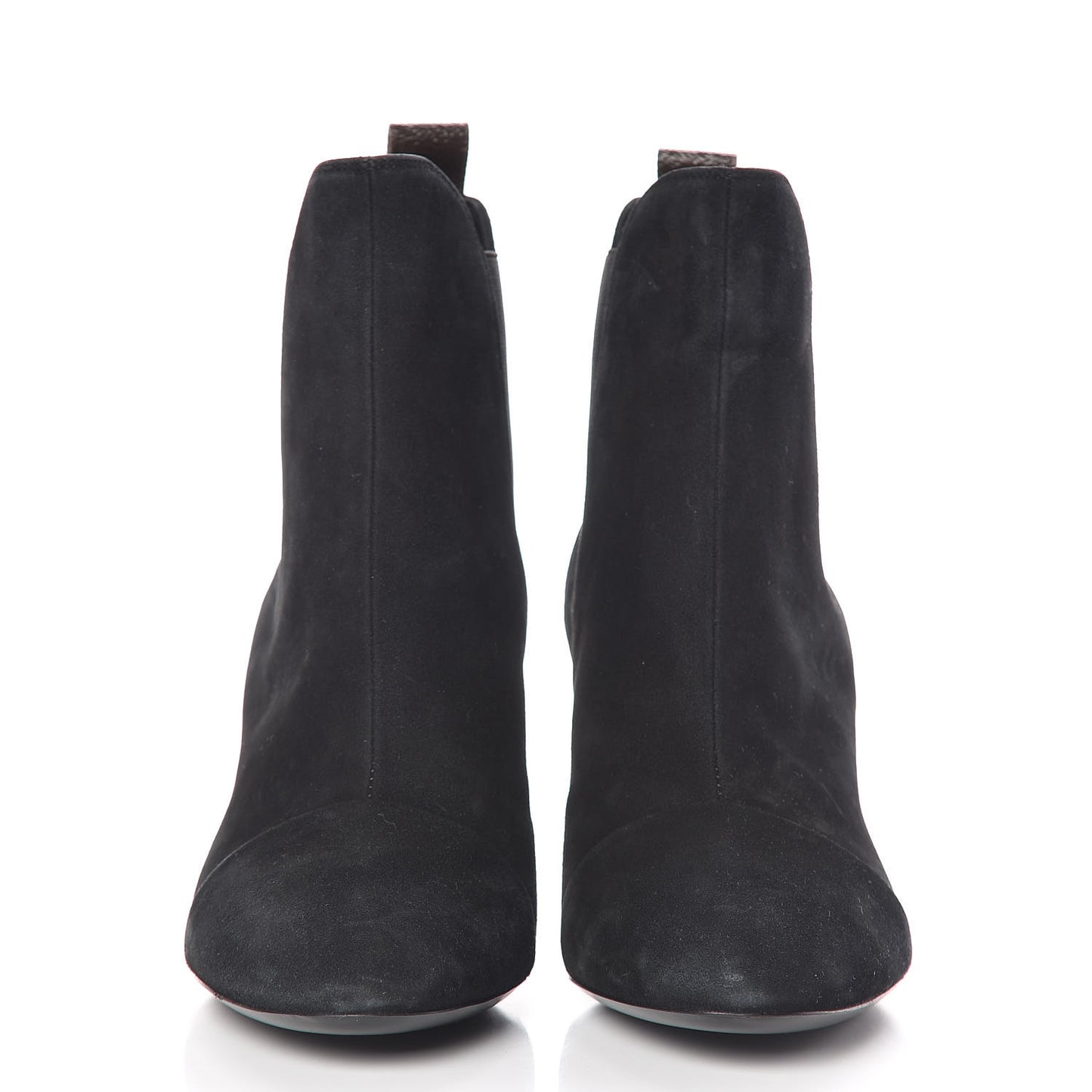 Suede Monogram Uniformes Cap Toe Chelsea 75mm Ankle Boots 36.5 Black