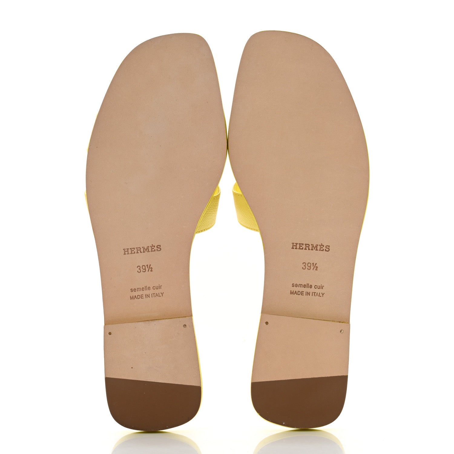 Hermes Epsom Oran Sandals 39.5 Jaune Curcuma 5 of 9
