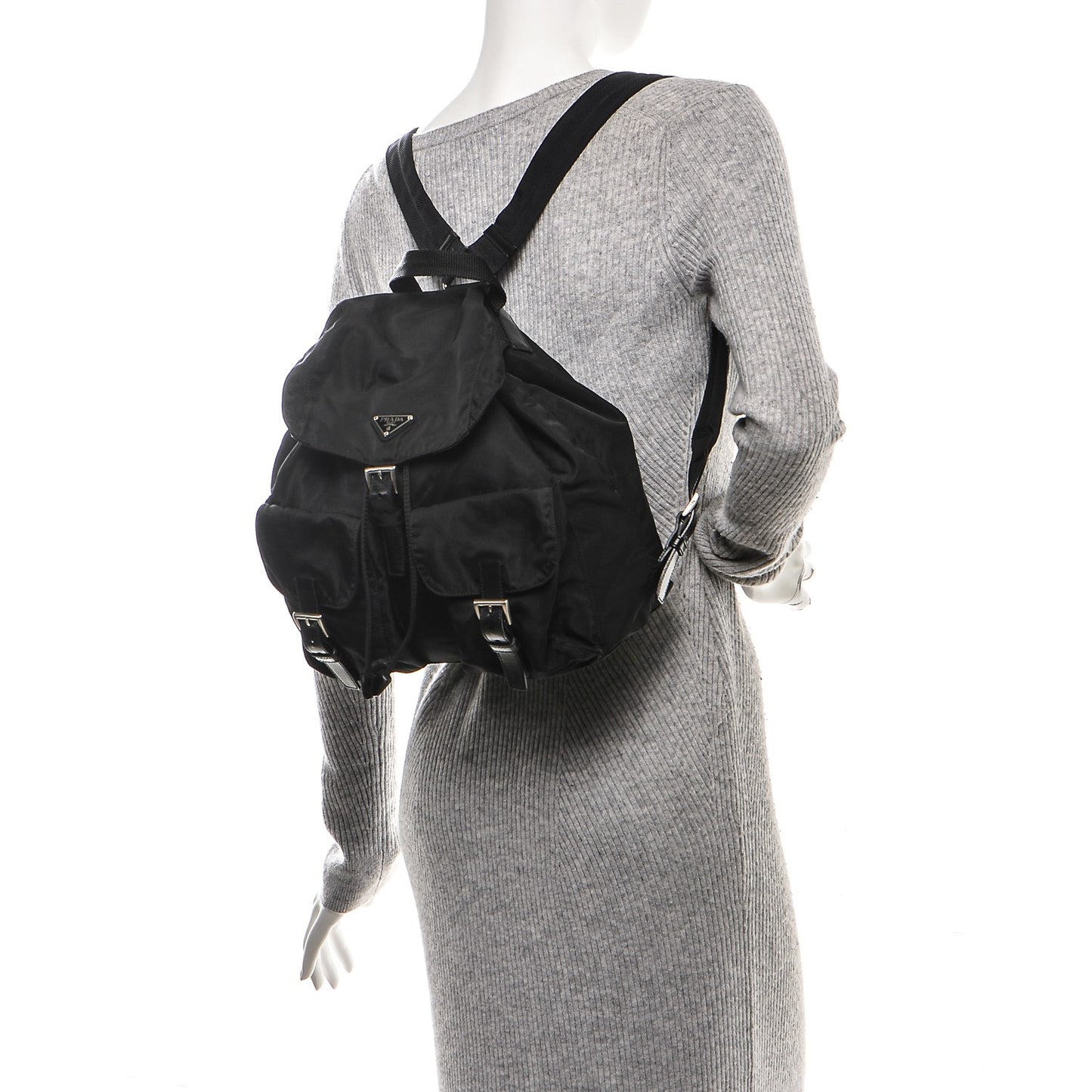 Nylon Vela Medium Backpack Black