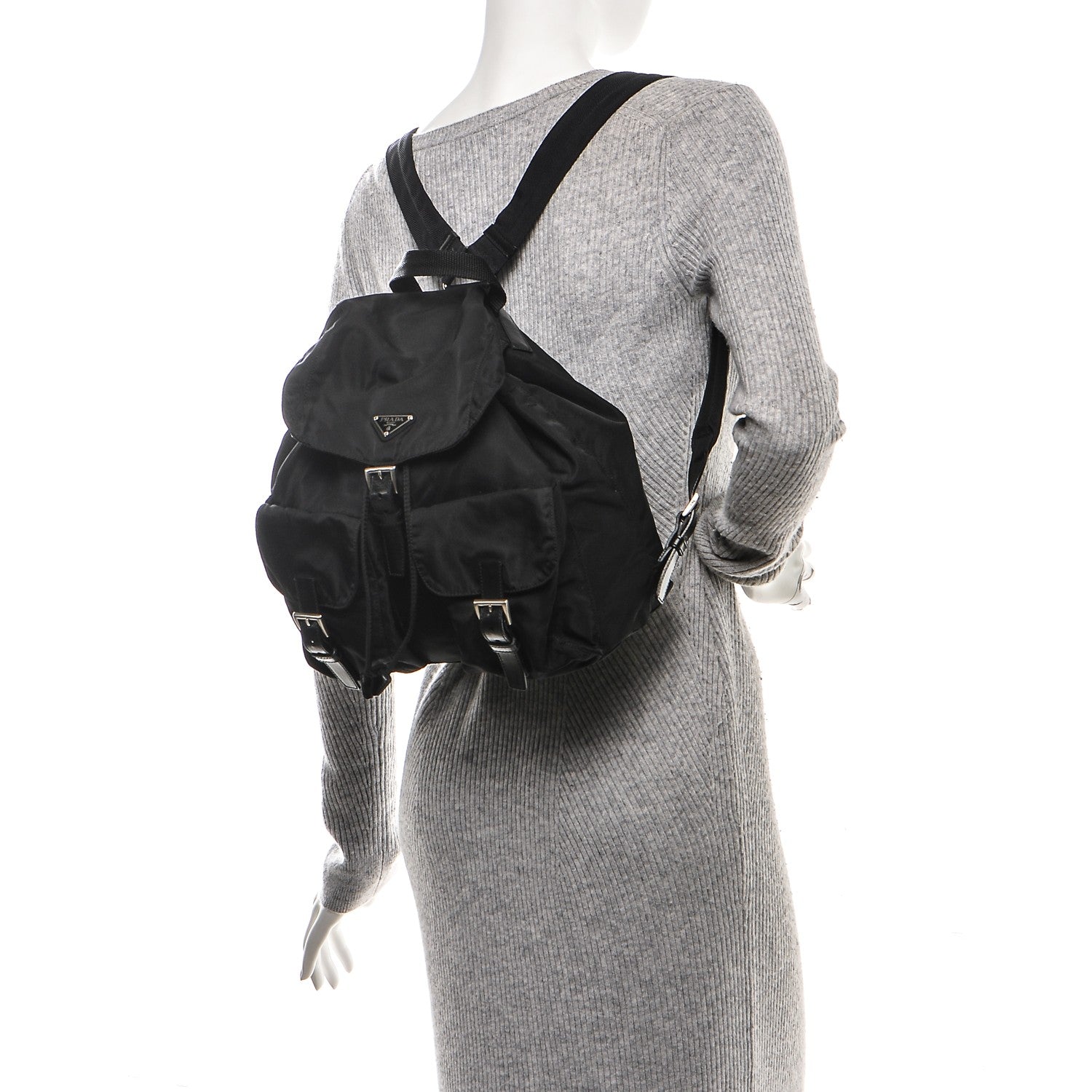 Prada Nylon Vela Medium Backpack Black 2 of 7