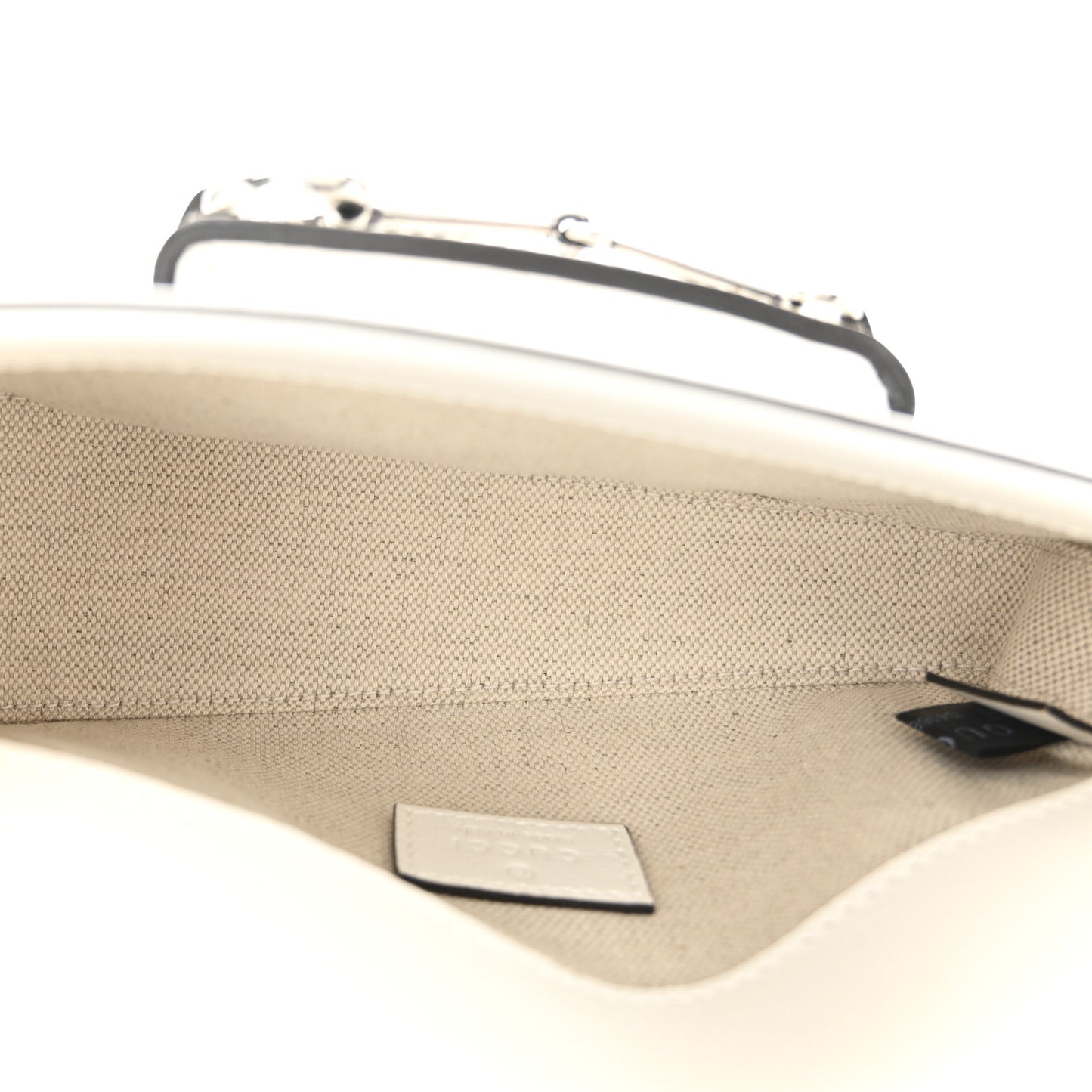 Calfskin Mini Horsebit 1955 Asymmetric Shoulder Bag Great White