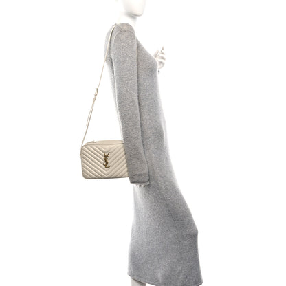Saint Laurent Calfskin Matelasse Monogram Lou Camera Bag Crema Soft 2 of 9