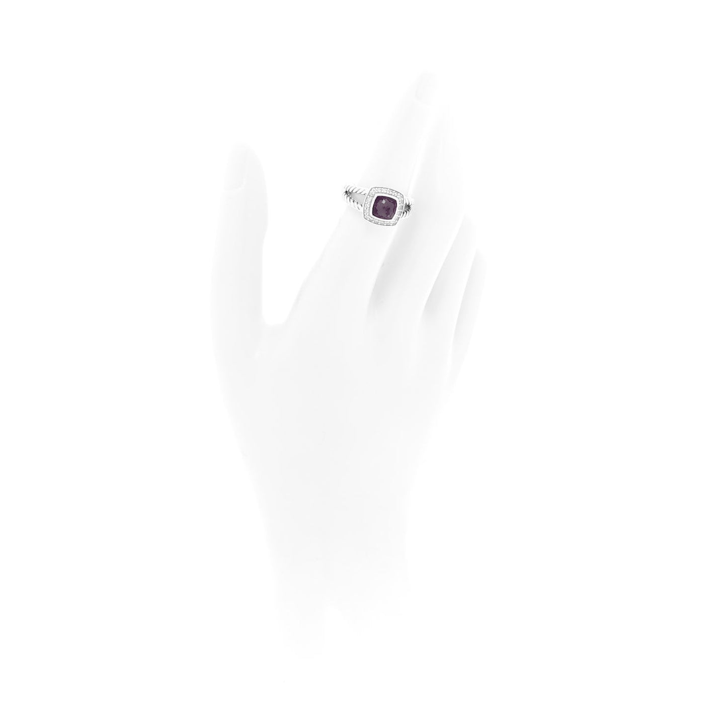 Sterling Silver Diamond Black Orchid 7mm Petite Albion Ring 52 6