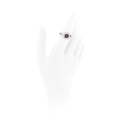 David Yurman Sterling Silver Diamond Black Orchid 7mm Petite Albion Ring 52 6 3 of 4