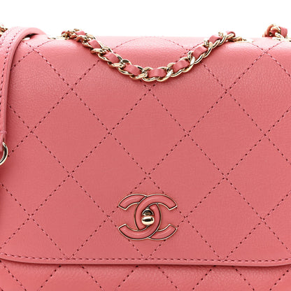 Chanel Calfskin Stitched Small Flap Bag Pink 7 of 9