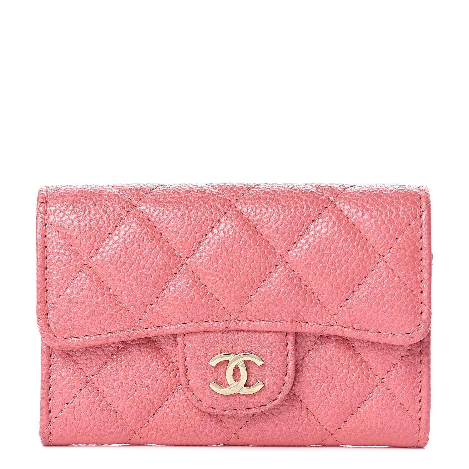 Chanel Iridescent Caviar Quilted Flap Card Holder Pink 1 of 9