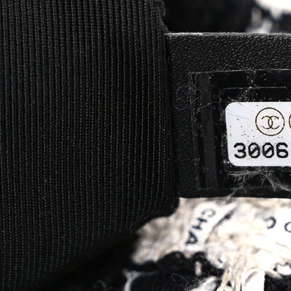 Chanel Tweed Quilted Large Chanel 19 Flap Black Ecru White 6 of 9