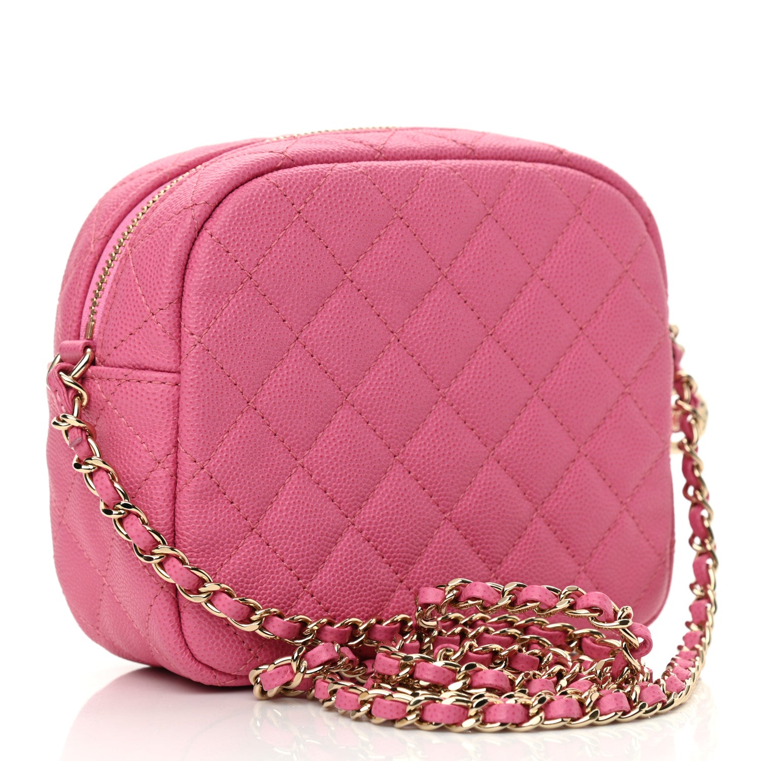 Chanel Caviar Quilted CC Day Camera Case Pink 3 of 10