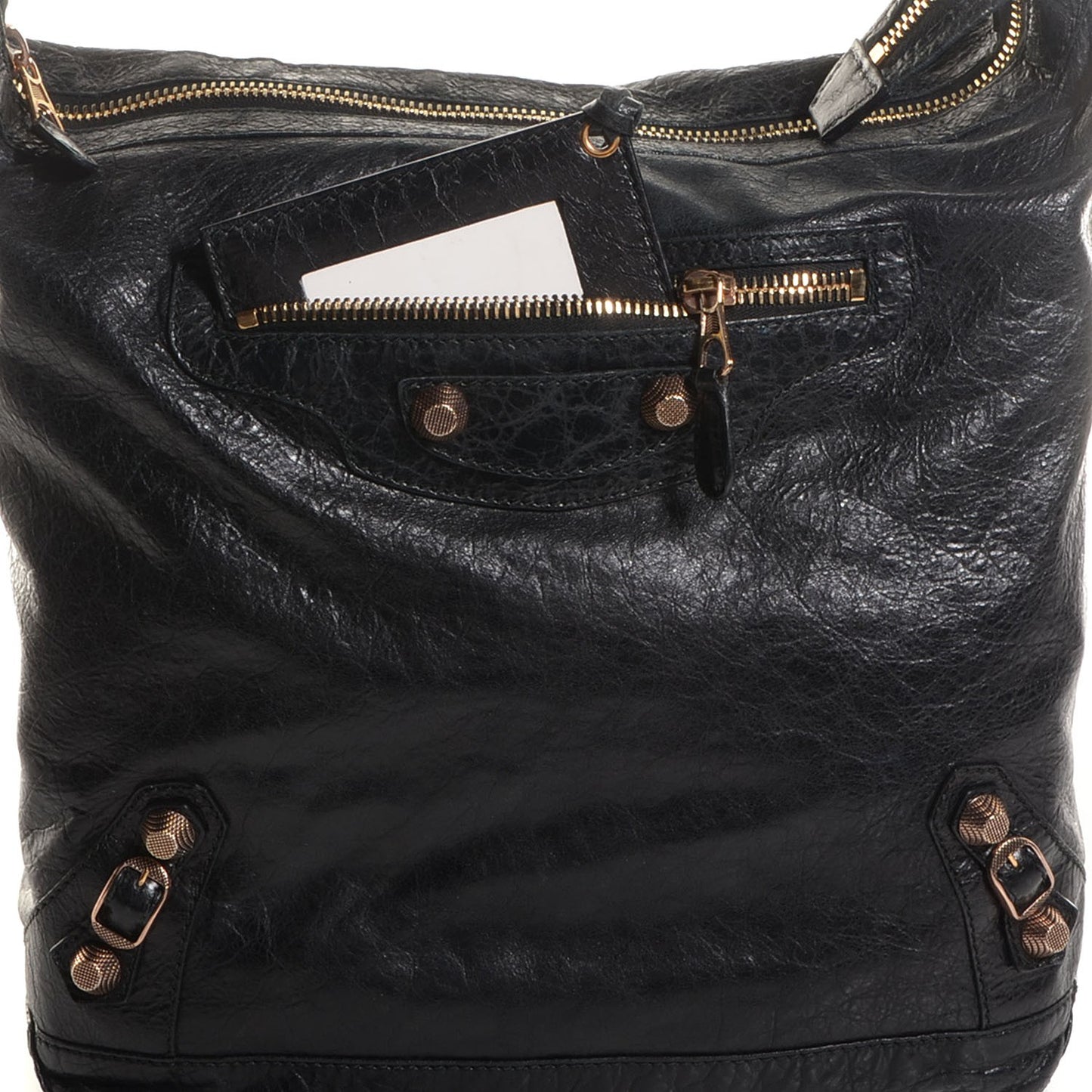 Agneau Giant 12 Rose Gold Hardware Day Hobo Black