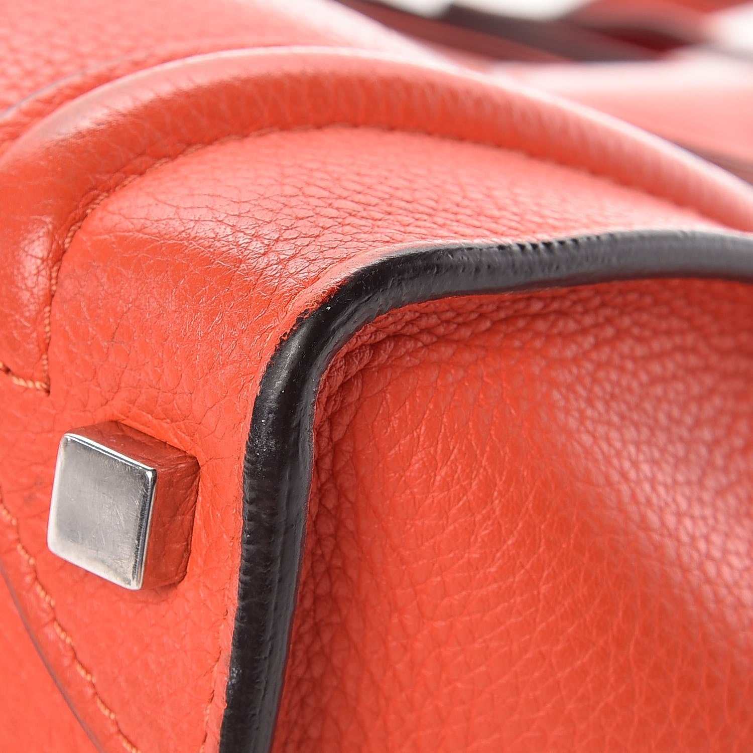 Celine Drummed Calfskin Micro Luggage Vermillion 12 of 15