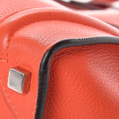 Celine Drummed Calfskin Micro Luggage Vermillion 12 of 15