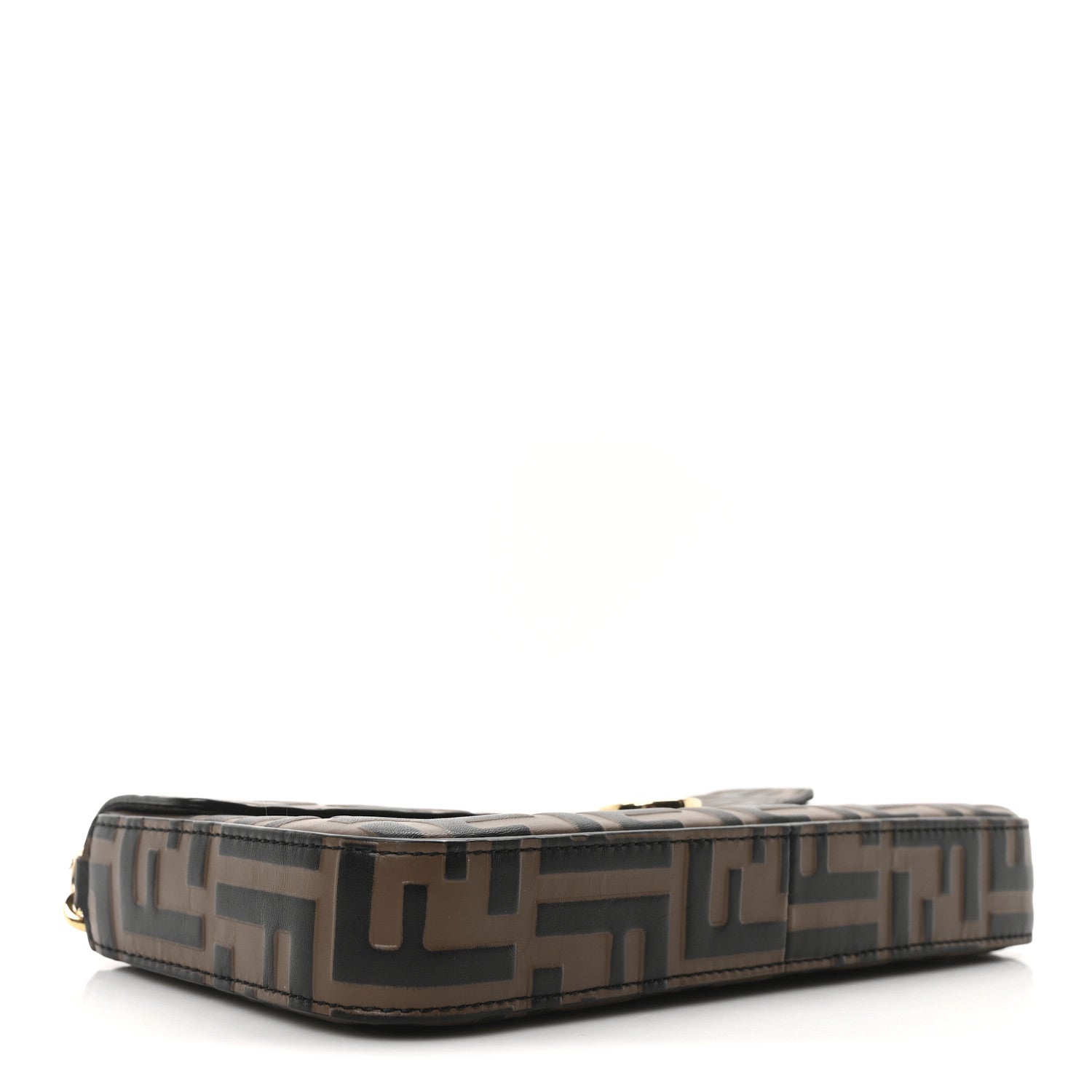 Fendi Vitello Soft F is Fendi Bi-Color FF 1974 Embossed Envelope Wallet On Chain with Pouches Maya Black 6 of 12