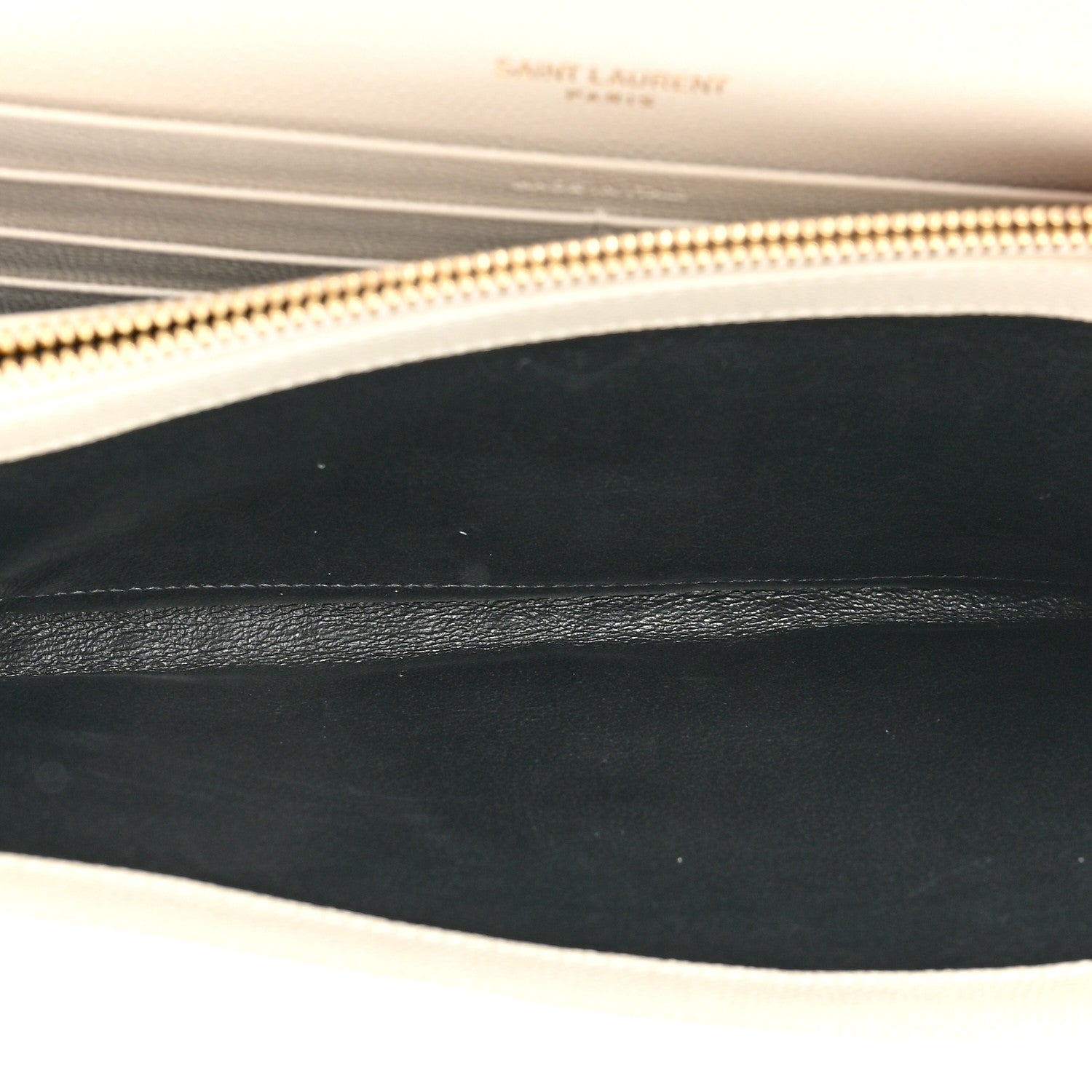 Saint Laurent Grain De Poudre Mixed Matelasse Triquilt Monogram Chain Wallet Blanc Vintage 5 of 15