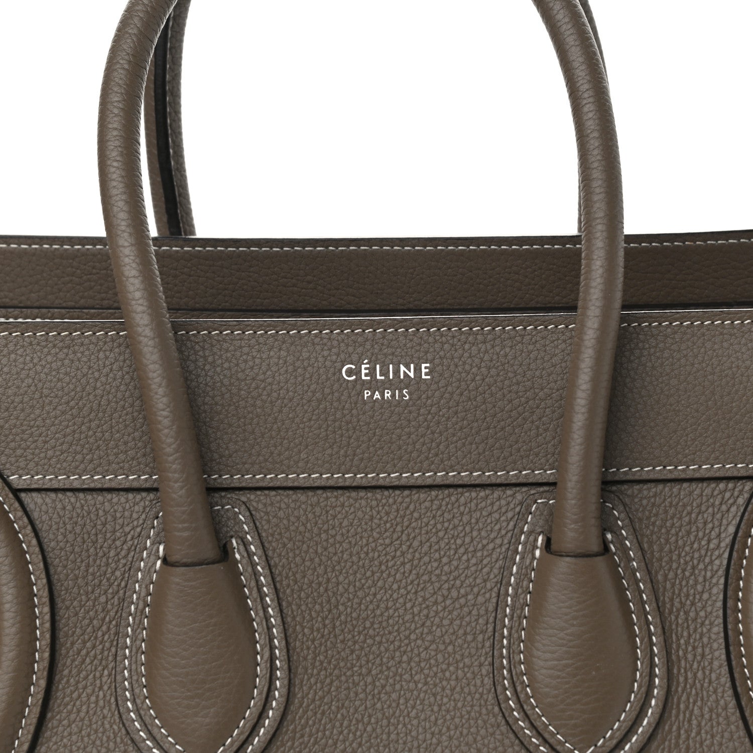 Celine Drummed Calfskin Micro Luggage Souris 7 of 9