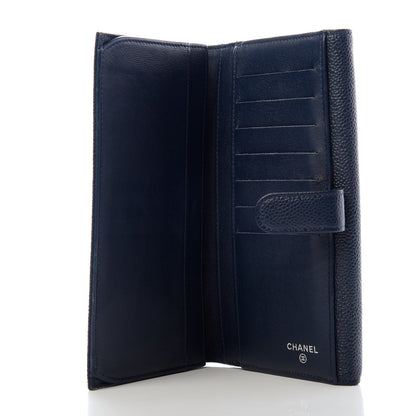 Chanel Caviar Timeless CC Large Flap Wallet Navy Blue 5 of 7