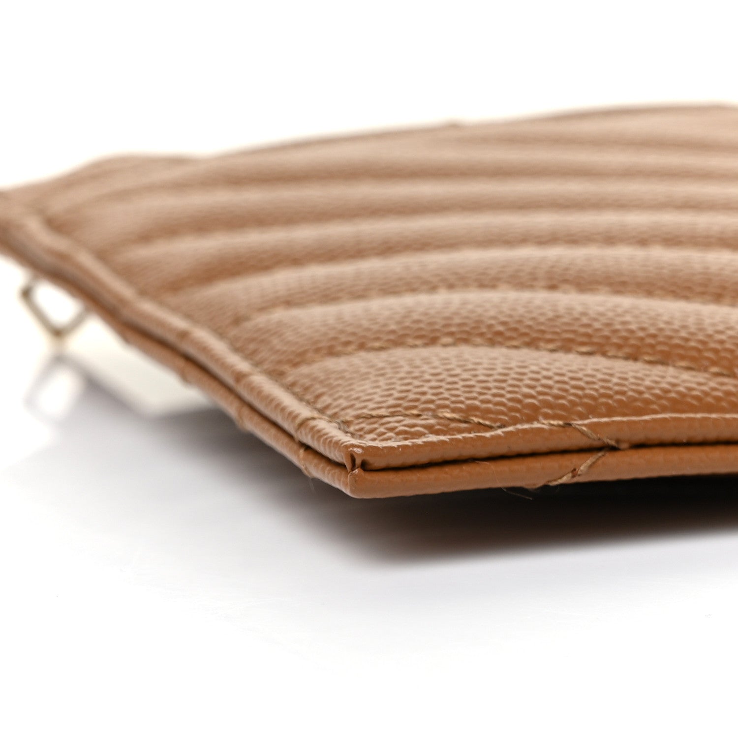 Saint Laurent Grain De Poudre Chevron Monogram Bill Pouch Dark Natural 8 of 10