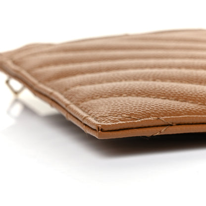 Saint Laurent Grain De Poudre Chevron Monogram Bill Pouch Dark Natural 8 of 10