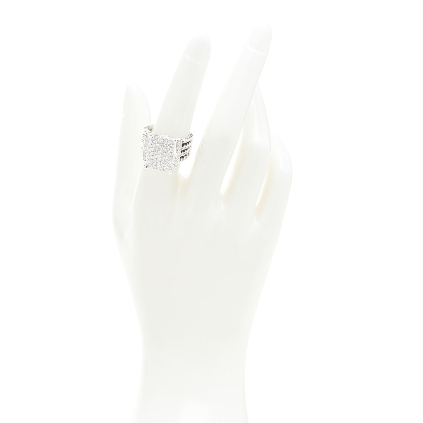 Sterling Silver Diamond 16mm Wheaton Ring 54 7