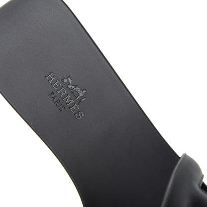 Hermes Rubber Aloha Sandals 38 Black 8 of 10