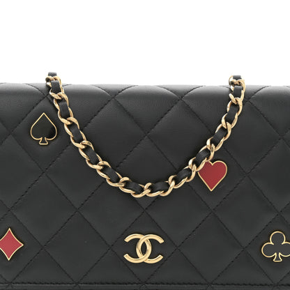 Chanel Lambskin Quilted Enamel Coco Casino Wallet On Chain WOC Black 8 of 12