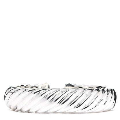 David Yurman Sterling Silver 18K Yellow Gold 15mm Sculpted Cable Cuff Bracelet 2 of 3