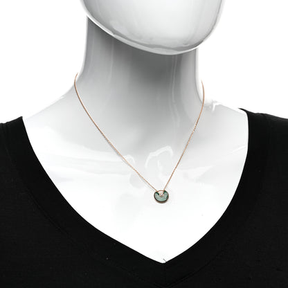 Cartier 18K Pink Gold Diamond Malachite XS Amulette de Cartier Pendant Necklace 2 of 4