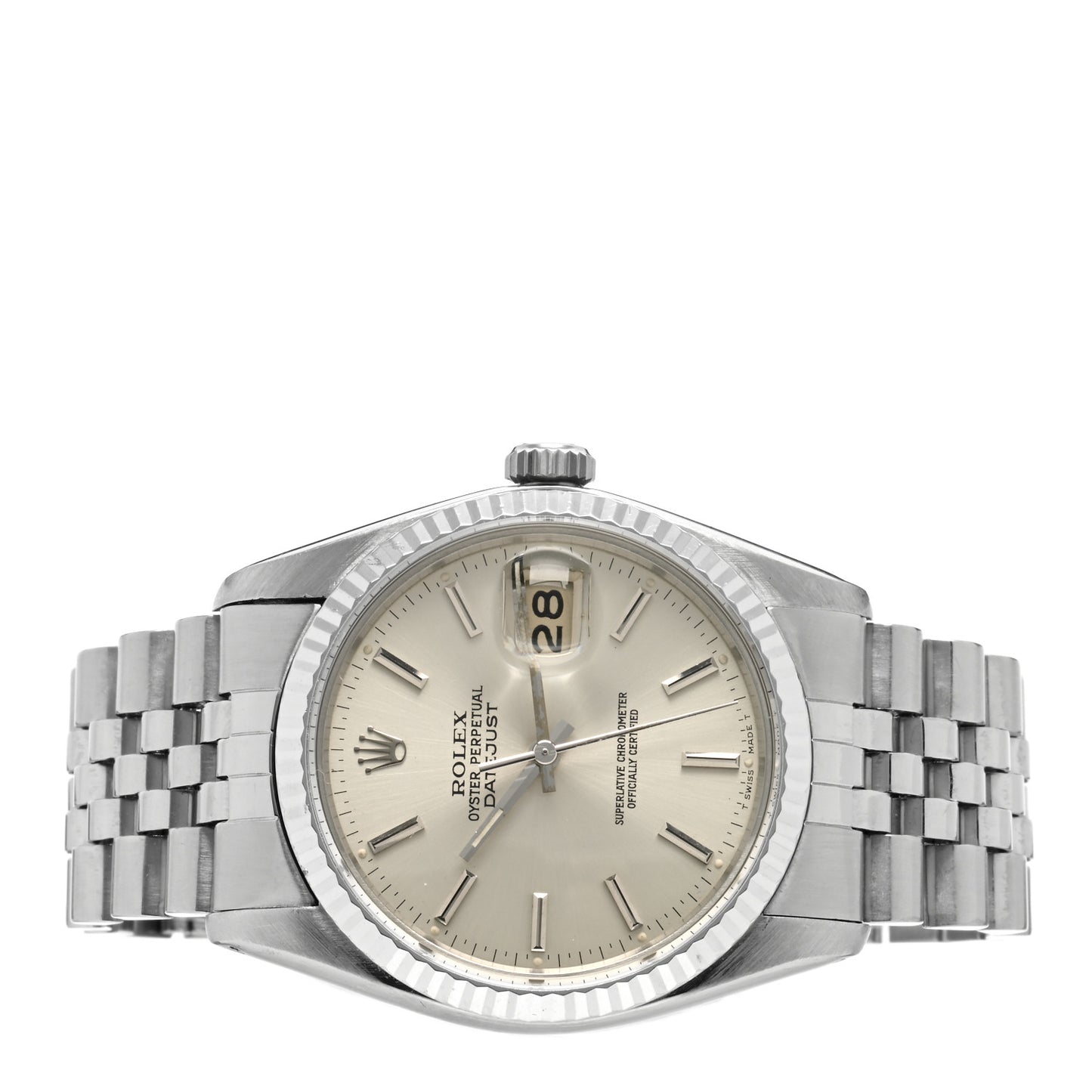 Stainless Steel 18K White Gold 36mm Oyster Perpetual Datejust Watch Silver 16014