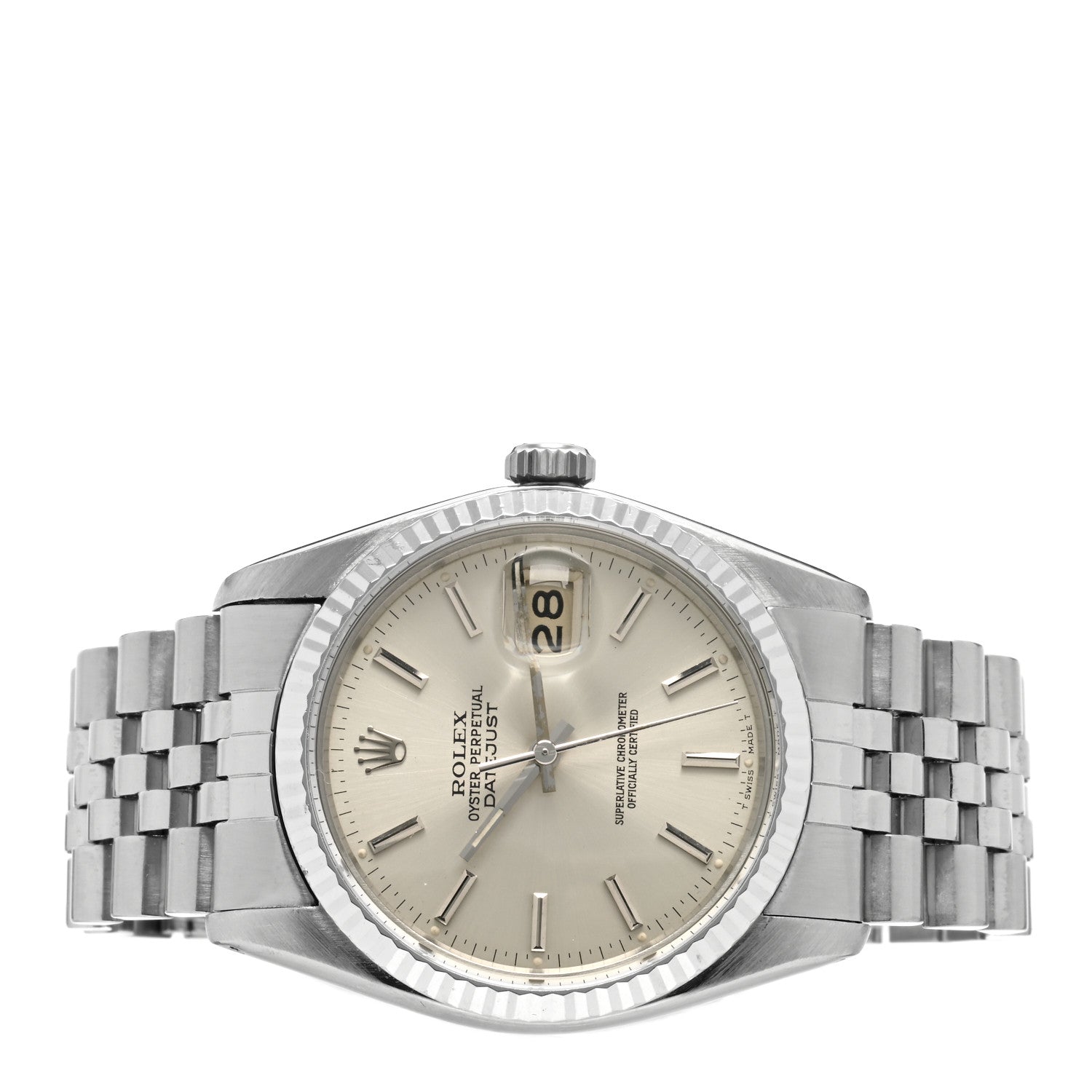 Rolex Stainless Steel 18K White Gold 36mm Oyster Perpetual Datejust Watch Silver 16014 2 of 5