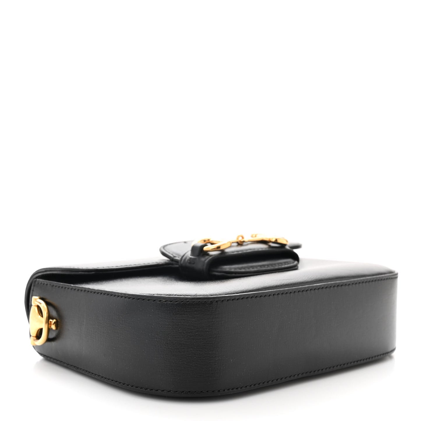 Azalea Calfskin Web Mini Horsebit 1955 Shoulder Bag Black