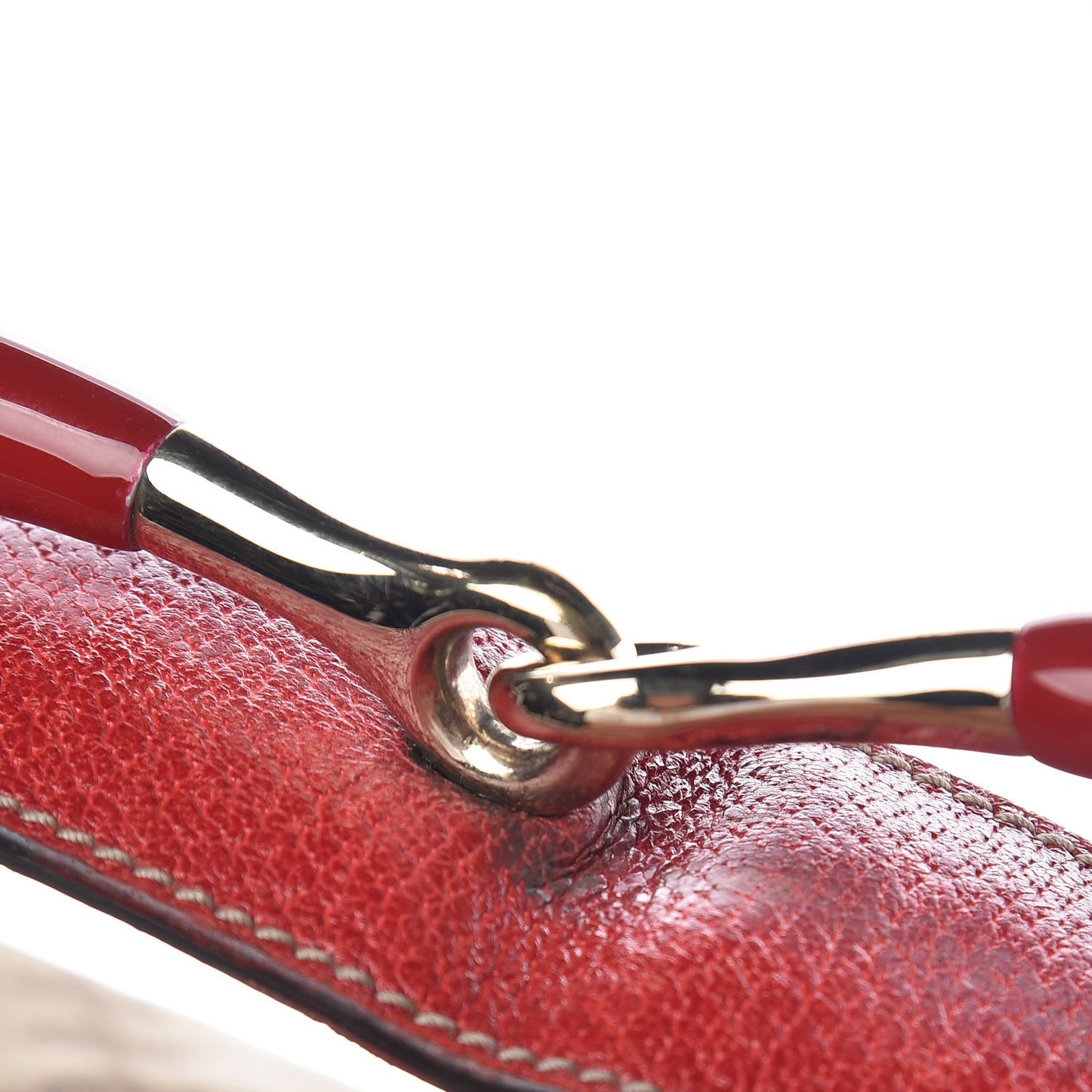Monogram Large Horsebit Chain Hobo Red