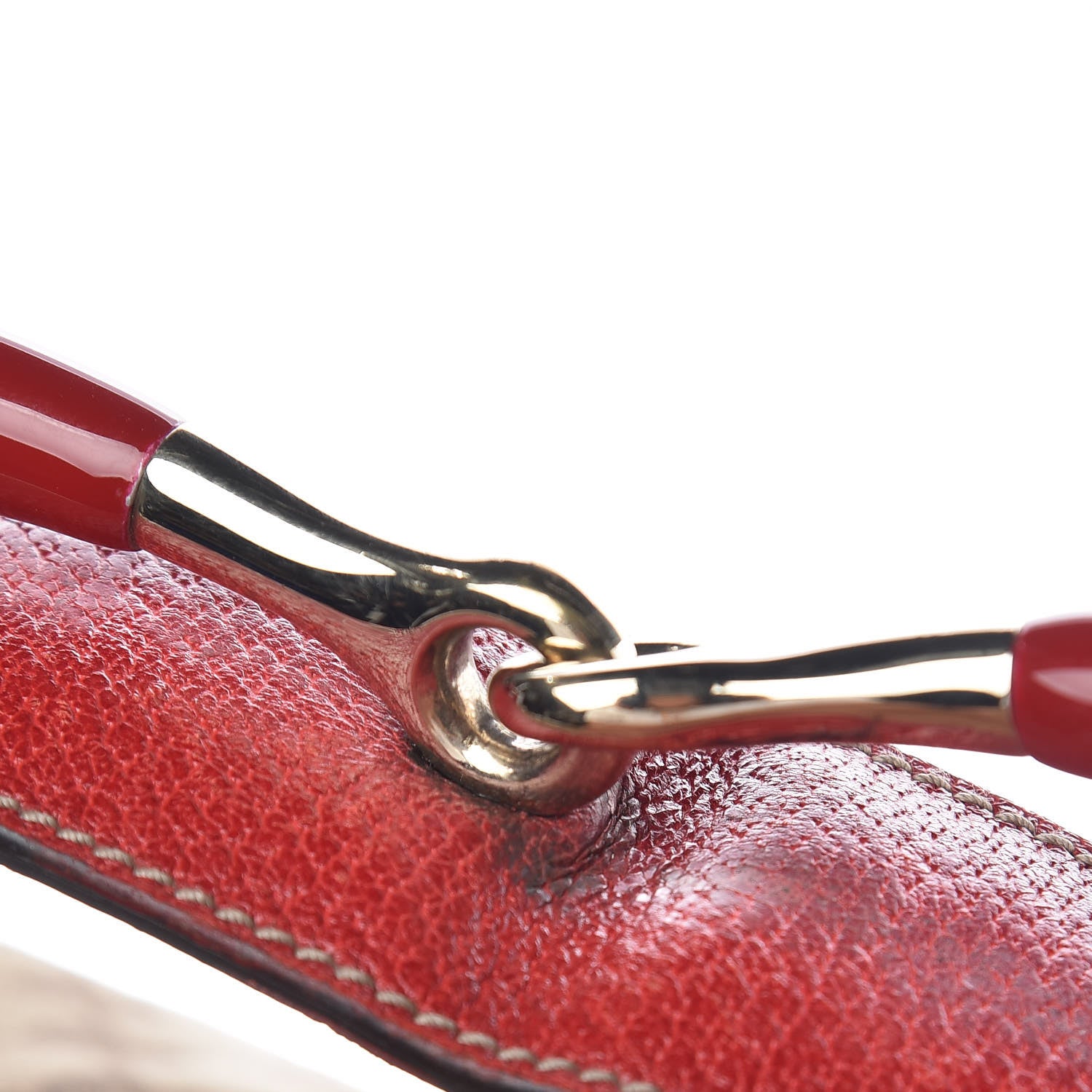 Gucci Monogram Large Horsebit Chain Hobo Red 8 of 10