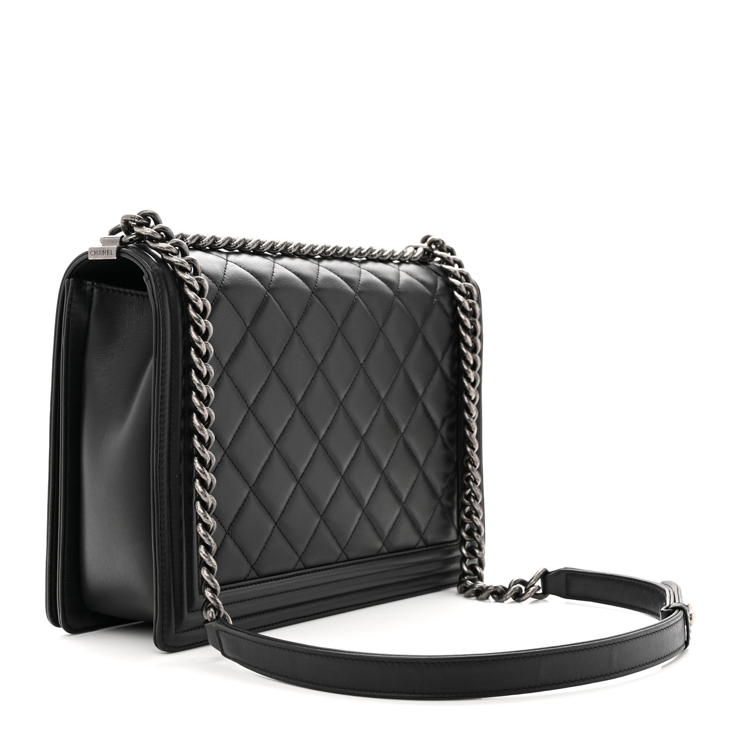 Chanel Lambskin Quilted Large Boy Flap Black 3 of 14