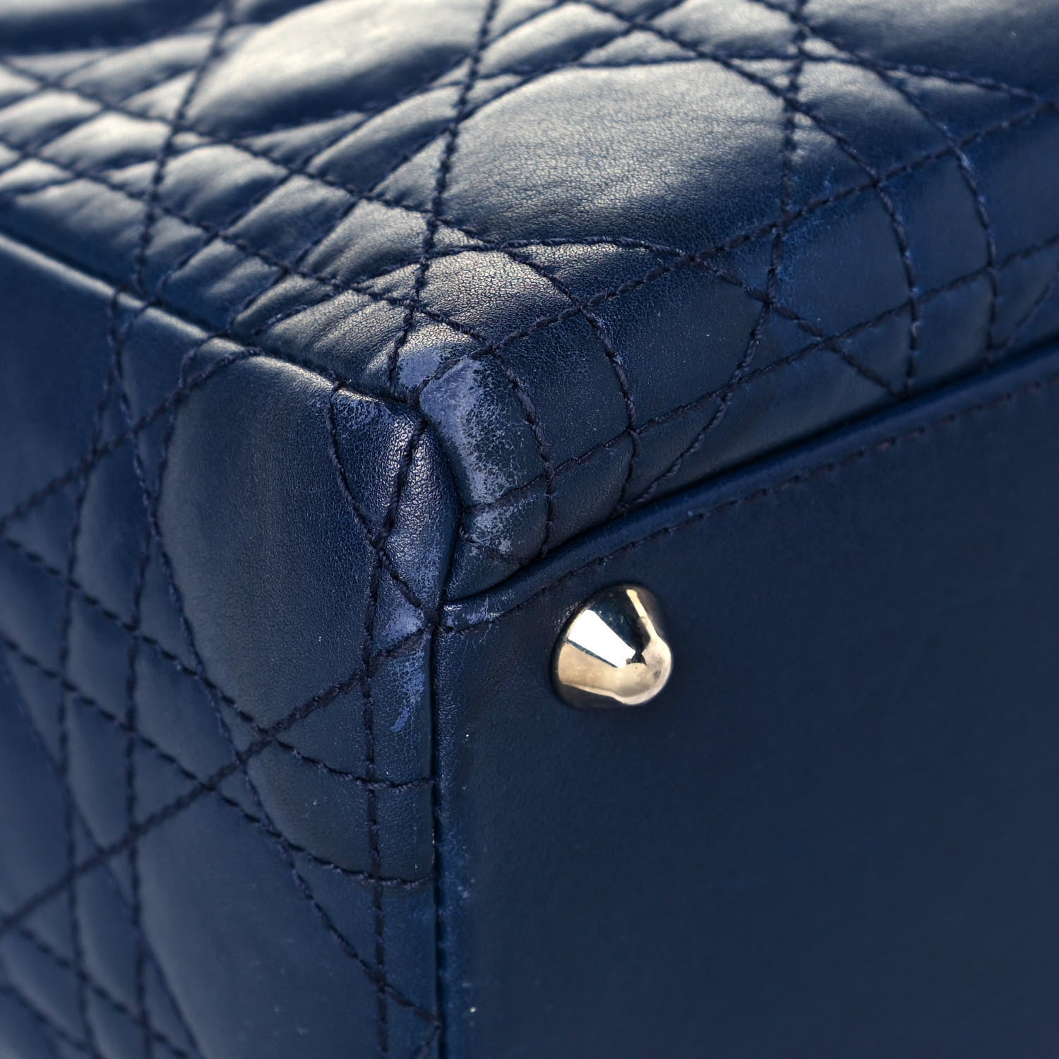 Christian Dior Lambskin Cannage Large Lady Dior Blue 11 of 19
