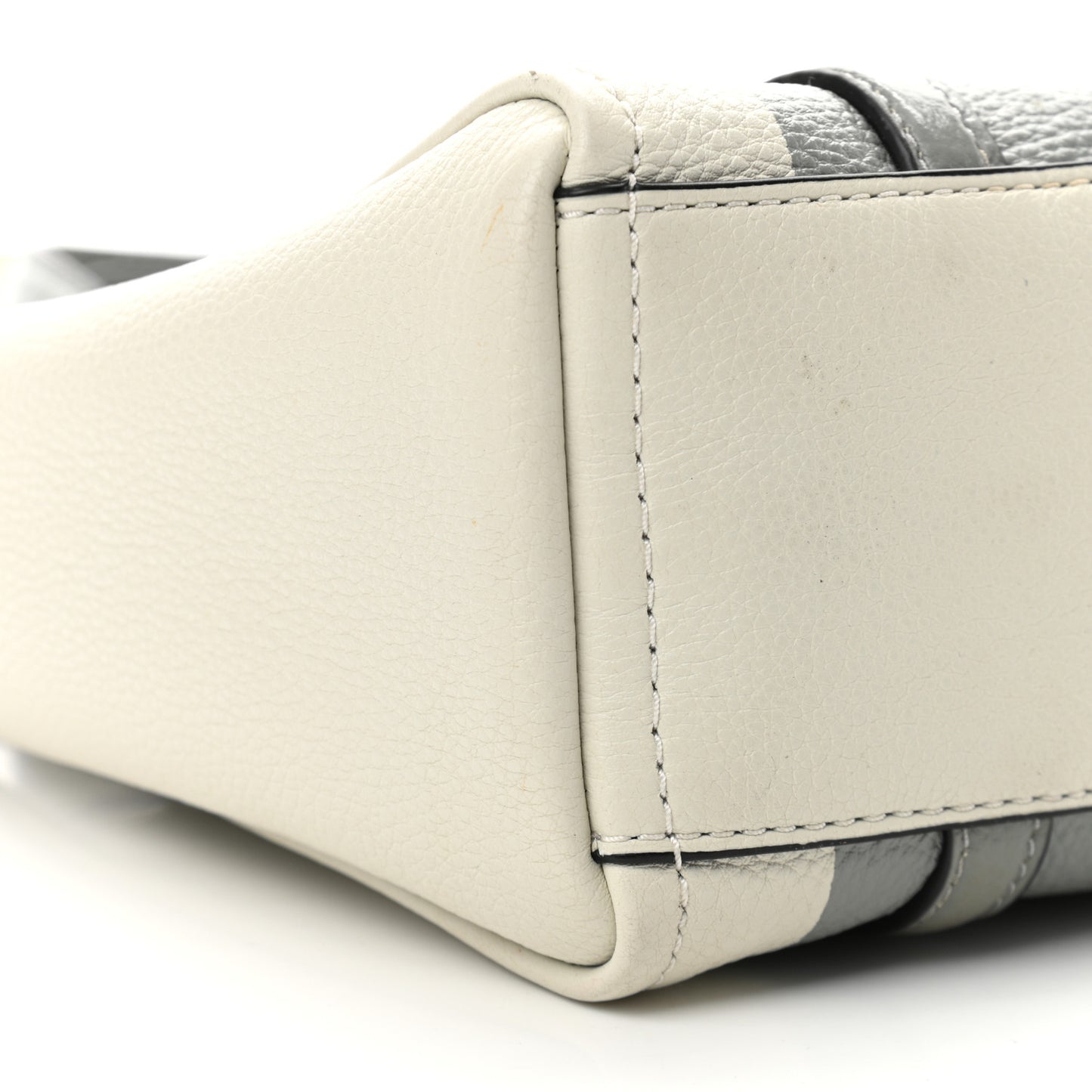 Grained Calfskin The Tag Tote Grey White