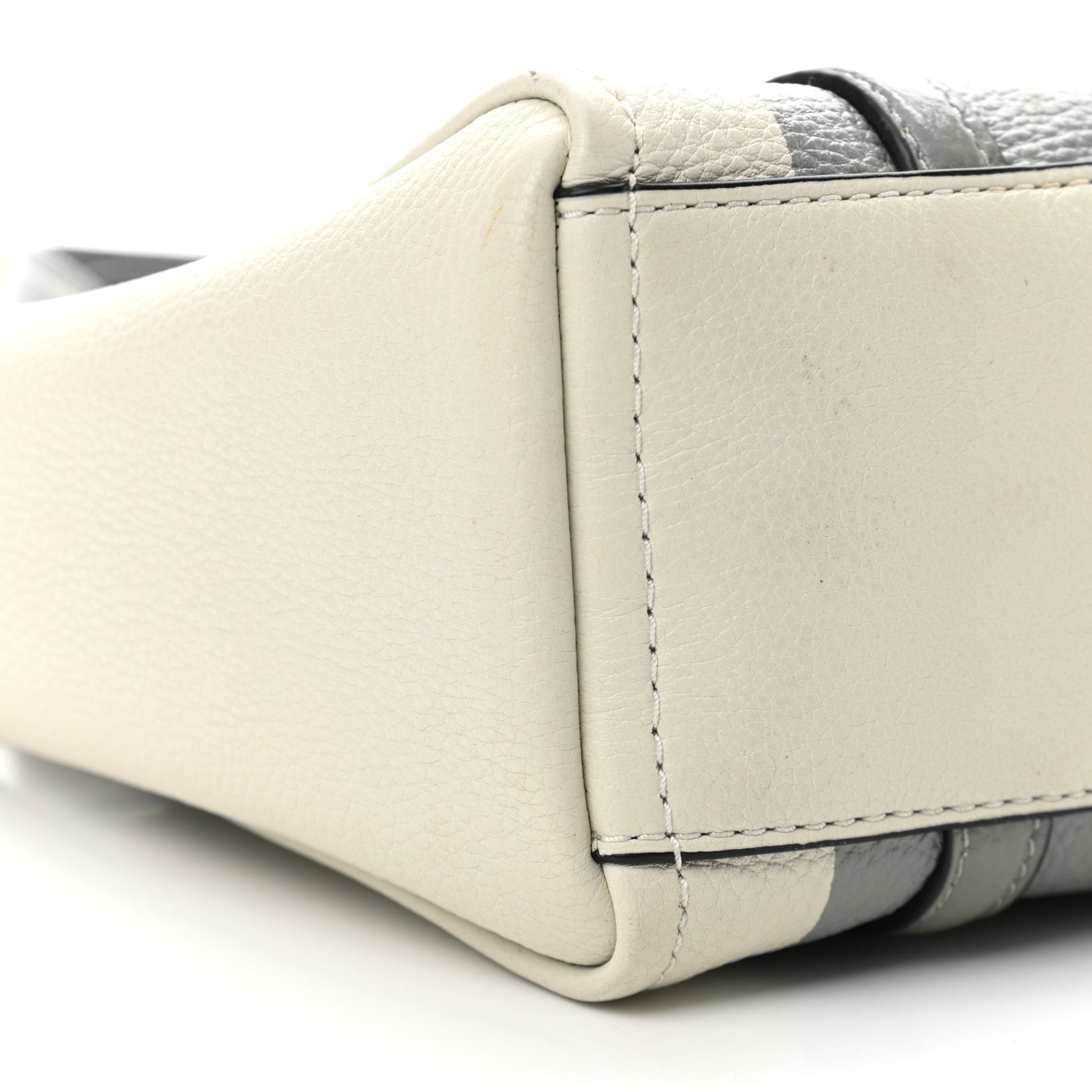 Marc Jacobs Grained Calfskin The Tag Tote Grey White 8 of 9