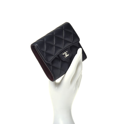 Chanel Lambskin Quilted Compact Flap Wallet Black 2 of 7